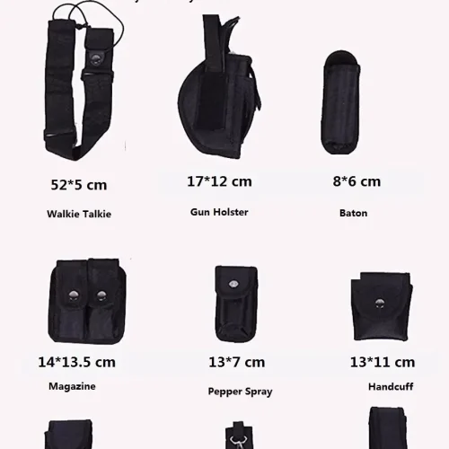 Černá sada taktických hlídkových opasků