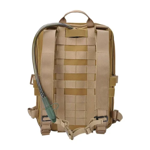 brauner taktischer Molle-Rucksack mit Trinksystem