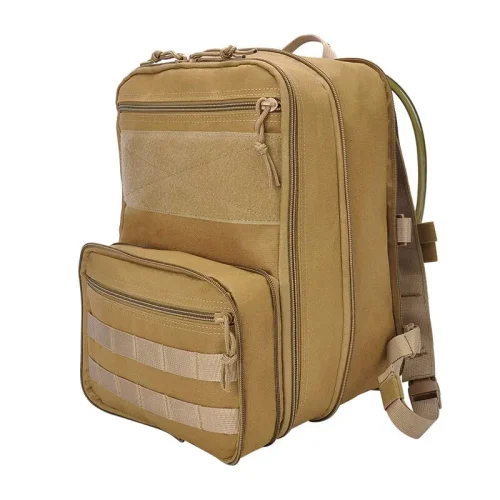 Tan MOLLE Tactical Expandable Backpack - Military Day Pack