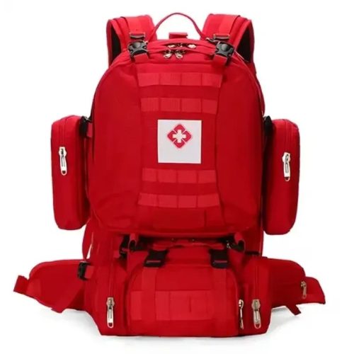Tas Medis Taktis Merah dengan Kantong yang Dapat Dilepas