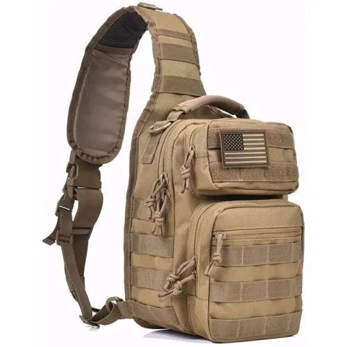 Tan Conceal Carry MOLLE Sling Bag