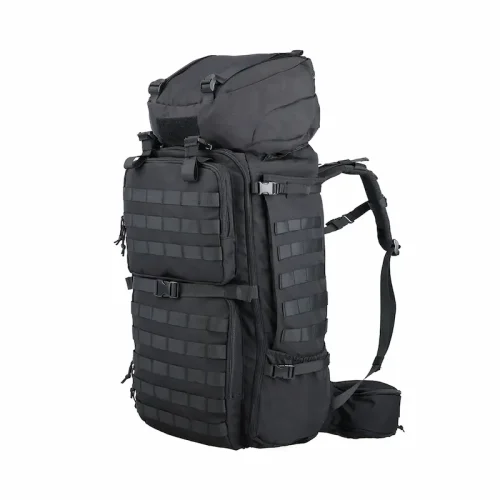 Zaino militare tattico MOLLE nero di grandi dimensioni