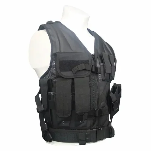 black law enforcement vest