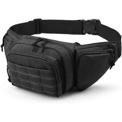 черная тактическая сумка для бега fanny pack