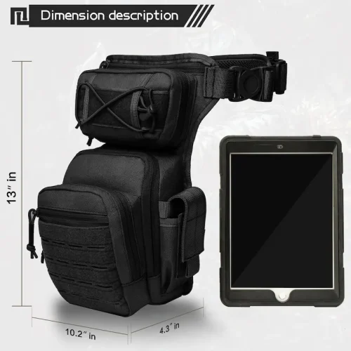 black tactical thigh pack