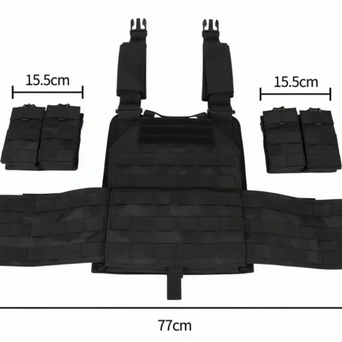 svart taktisk väst plåthållare