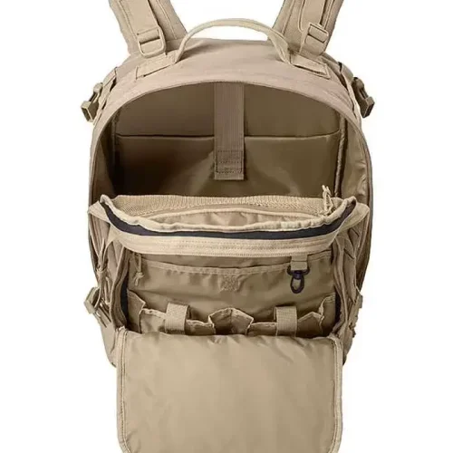 interiör av taktisk ryggsäck för bärbar dator i kaki