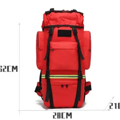 large red tactical first aid backpack