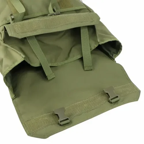 od grøn taktisk molle-rygsæk åben