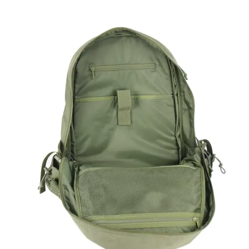olive green molle backpack (main compartment open)