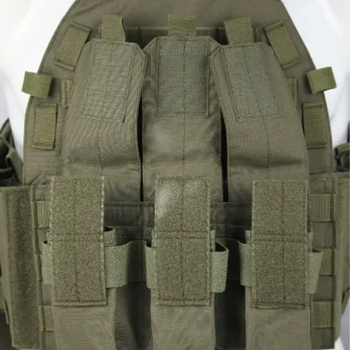 olive green tactical vest (Triple mag pouches with drainage holes)