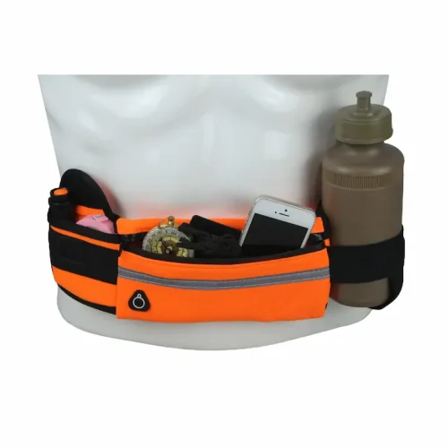 orang waist pack in use