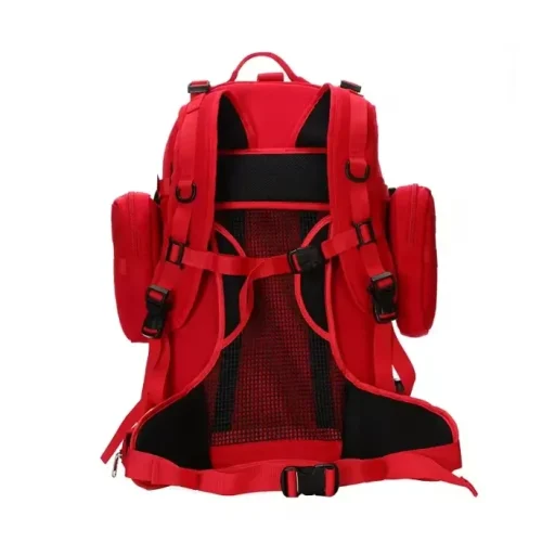 ransel medis taktis berwarna merah (panel ventilasi jala dan tali bahu yang dapat disesuaikan)