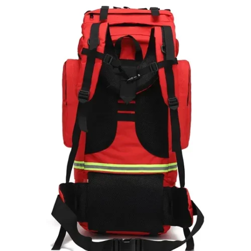 red tactical backpack with removable waist belt