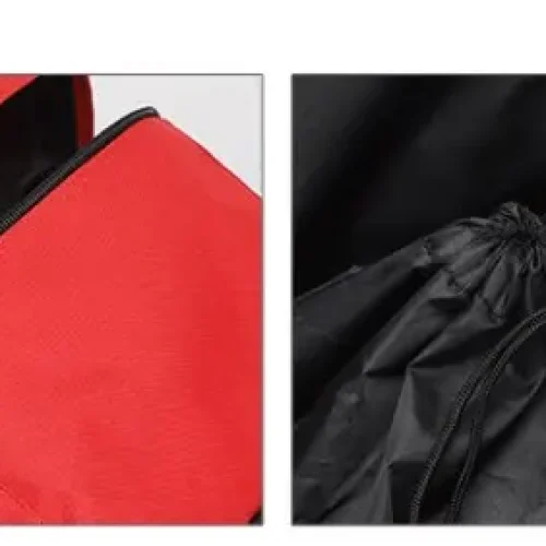 reflective strips and drawstrings