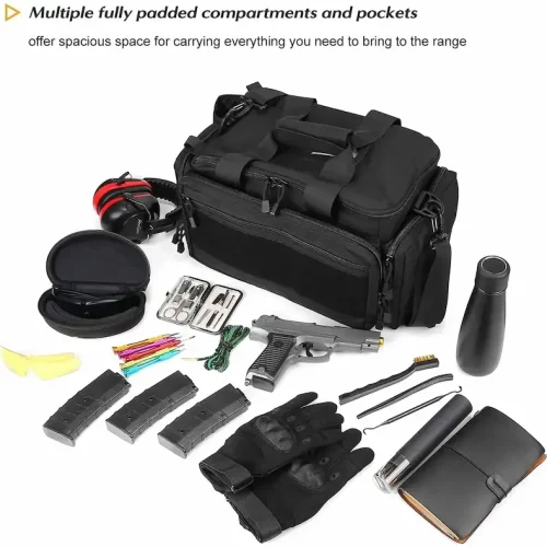 taktische Schießstandtasche mit diverser Schießausrüstung