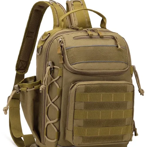 mochila táctica MOLLE color canela