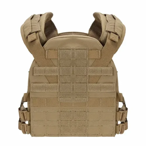 tan modular plate carrier (back view)